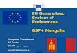 EU Generalised System of GSP+ Mongoliaaltanbulag.gov.mn/backend/f/th9xfTiwaJ.pdf · 2017. 4. 3. · How does it help Mongolian companies? •Contact for advice • Competent authorities