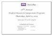 16th Annual Student Research Symposium Program Thursday, … · 2019. 4. 9. · 16 th Annual Student Research Symposium Program Thursday, April 11, 2019 Special Events Gym Schedule
