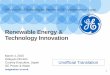Renewable Energy & Technology Innovation · 2017. 11. 28. · Imagination at work. Renewable Energy & Technology Innovation 1 March 4, 2015 Hideyuki Ohnishi Country Executive, Japan