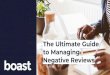 Negative Reviews to Managing The Ultimate Guide...The Anatomy of a Negative Review Customer decides to write a negative public review about your brand. Part 2 Customer has a bad experience