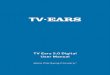 TV Ears 5.0 Digital User Manualcdn.billiger.com/dynimg/BdT6xuvcvKyGsGQLTRBWJLt4H9... · 2020. 9. 10. · TV Ears, Inc. asks that you read all instructions completely and heed all