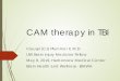 CAM therapy in TBICAM therapy in TBI Clausyl (CJ) Plummer II, M.D. UW Brain injury Medicine Fellow . May 8, 2019, Harborview Medical Center . Brain Health and Wellness - BIAWA
