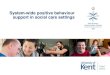 System-wide positive behaviour support in social care settings · System-wide positive behaviour support in social care settings • This presentation is based on independent research