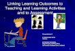 Linking Learning Outcomes to Teaching and Learning Activities … · 2016. 3. 22. · 1 Linking Learning Outcomes to Teaching and Learning Activities and to Assessment Presentation
