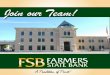 Join our Team! - farmersstate.com our... · Join our Team! Why Farmers State Bank? Do you love a work environment that rewards creativity and dedication with job mobility, ... over