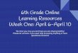 Learning Resources 6th Grade Online Week One: April 6-April 10€¦ · Order of Operations Millionaire Math Games: Order of Operations Printable Worksheets: Math Worksheets 4 Kids: