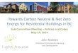 Towards Carbon Neutral & Net Zero Energy for Residential … · Towards Carbon Neutral & Net Zero Energy for Residential Buildings in BC Sub-Committee Meeting –Policies and CodesMay