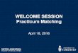 WELCOME SESSION Practicum Matching · September 14, 2016 –April 7, 2017 Practicum: 3 days a week-Wednesday, Thursday and Friday Statutory holidays and Reading Week are exempt 