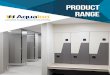 PRODUCT RANGE - AQUALOO€¦ · PRODUCT. RANGE. LEADERS IN WASHROOM SOLUTIONS. WHAT WE DO. toilet / shower cubicles LOCKERS / BENCH SEATING. INTEGRATED PANELING SYSTEM ... Toilet