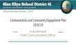2018/19 Communication and Community Engagement Plan · Live Stream Board Meetings (each regularly scheduled meeting) 41Focus E-newsletter for Staff (1x/month) Social Media (facebook