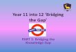 Year 11 into 12 ‘Bridging the Gap’ · (wood joining-joints, lamination, milling machine, steam bending) –Polymers (calendering, lamination (lay-up of polymers), injection moulding,
