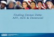 Finding Census Data: AFF, ACS & Decennial · 11/2/2014  · Finding Census Data: AFF, ACS & Decennial “Current” Surveys American Housing Survey (AHS) -> HUD Housing Vacancy Survey