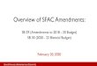 Overview of SFAC Amendments - Virginiasfc.virginia.gov/pdf/committee_meeting... · Overview of SFAC Amendments: SB 29 (Amendments to 2018 - 20 Budget) ... • Increasing support for