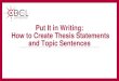 Put It in Writing: How to Create Thesis Statements and ...generales.uprrp.edu/competencias-linguisticas/wp-content/uploads/s… · Put It in Writing: How to Create Thesis Statements