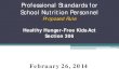 Professional Standards for School Nutrition Personnel · •A Bachelor’s degree/equivalent in specific majors •A bachelor’s degree/equivalent in any major, plus a State-recognized