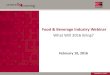 Food & Beverage Industry Webinar - Crowell & Moring · 2/10/2016  · ConAgra Foods, Inc.: Hunts, Pam, and Swiss Miss – variations in ... in presentation, so class certification