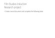 Film Studies Induction Research project€¦ · Film Studies Induction Research project •Create a word document and complete the following tasks