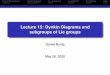 Lecture 15: Dynkin Diagrams and subgroups of Lie groupssporadic.stanford.edu/Math210C/lecture15.pdf · Rank 2 Root Systems Dynkin Diagrams Levi Subgroups Extended DD Root Folding