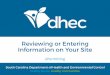 Reviewing or Entering Information on Your Site · Reviewing or Entering Information on Your Site ePermitting. Course Objective The purpose of this training is for users to ... This