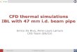 CFD thermal simulations IBL with 47 mm i.d. beam pipe · 2013. 5. 8. · CARBON FOAM - 25 TITANIUM PIPE (i.d. 1.5 mm) 100 7.2 GLUE 70 1 CHIP (silicon) 250 148 BONDING 300 6.32 SENSOR