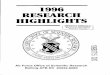 1996 RESEARCH HIGHLIGHTS · 2011. 10. 11. · Preface This volume is the fourth annual issue of Research Highlights based on our monthly editions of significant achievements and accomplishments