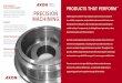 Aftermarket is ProDUcTs ThaT PerforM Precision Machining · 4/27/2015  · Precision Machining ProDUcTs ThaT PerforM TM aXon’s goal is to deliver the products and services you require