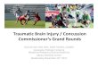 Traumatic Brain Injury Concussion Commissioner’s Grand …...youth ice hockey, tackle training without helmets and shoulder pads in youth American football, and tackle technique