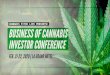 CANNABIS PITCH LIVE PRESENTS: BUSINESS OF CANNABIS … · 2020. 1. 26. · INVESTOR CONFERENCE CANNABIS PITCH LIVE: THE FIRST EVER EVENT OF ITS KIND Cannabis Pitch Live brings together