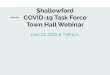 Shallowford COVID-19 Task Force Town Hall Webinar€¦ · 06/06/2020  · What’s Happening with the COVID-19 Task Force? Welcome, Monica Hollingsworth! Task Force Roles and Responsibilities