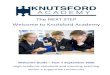 The NEXT STEP Welcome to Knutsford Academy€¦ · • Pencil case • Blue handwriting pen (and spare) – available from the Student Office for 20p • Pencil • Rubber • Pencil