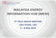 MALAYSIA ENERGY INFORMATION HUB (MEIH)€¦ · malaysia energy information hub (meih) 9th oslo group meeting abu dhabi, uae 5 – 8 may 2014