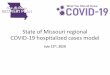 State of Missouri COVID-19 analyticsJul 15, 2020  · Multiple data points inform Missouri’s COVID -19 response Syndromic surveillance Healthcare system capacity (bed, PPE, and staff