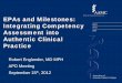 EPAs and Milestones: Integrating Competency Assessment ... · Use knowledge of one’s own and others’ roles to assess and address health care needs of individuals and ... Focuses