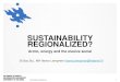 SUSTAINABILITY REGIONALIZED?“megatrend” (Rasmussen & Roto 2011) ‒Beyond production: transportation, consumption, technological solutions, ... environmental degradation” and