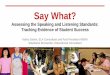 Say What? Understanding and Achieving the Speaking and ... · 10/8/2015  · The Adaptive School: Developing and Facilitating Collaborative Groups by Garmston and Wellman, p. 45