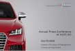 Annual Press Conference of AUDI AG · Forecast 2014 clear increase slight increase within the strategic target corridor of 8 to 10 percent over 18 percent significantly over EUR 2