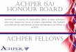 ACHPER (SA) HonouR BoARd Board/Honour...An outstanding sportsman John was deeply involved in teacher training at the Adelaide Teachers College and its subsequent change to a College