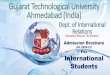 Dept. of International Relations - Foreign Students Admission 202… · Dept. of International Relations (DIR) FSC Looks after Admission, Orientation, Counselling and Administration