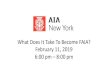 What Does It Take To Become FAIA? February 11, 2019€¦ · Architects can bestow upon a member ... –Margaret Newman, FAIA, New York City Department of Transportation, has ... •Strong,
