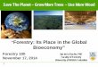 Forestry: Its Place in the Global Bioeconomy”frst100.forestry.ubc.ca/files/2012/09/Ian-2014.pdf · Save The Planet – Grow More Trees – Use More Wood . Ian de la Roche, PhD 