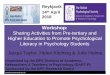 Workshop · 2018. 5. 8. · Workshop Plan 1: Curricular and non-curricular activities which develop psychological literacy in HE. •Assoc Prof Jacqui Taylor, jtaylor@bournemouth.ac.uk