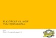 ELK GROVE VILLAGE YOUTH BASEBALL · 2019. 3. 25. · YOUTH BASEBALL 2014 Skills & Concepts for ages 6-8. COMMON PURPOSE ... •Base running o Names of bases o How to circle bases