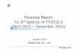 Financial Report for 3rd Quarter of FY2016 · 1 Financial Report for 3rd Quarter of FY2016.3 (April 2015 – December 2015) January 2016 Osaka Gas Co., Ltd