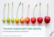 Towards Sustainable Data Quality · Maturity 1.Data Governance project launched ... Measuring data quality Measuring sensitive data Performance Management Performance metrics Application