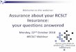 Welcome to the webinar: Assurance about your RCSLT Insurance: …€¦ · Stakeholders in the RCSLT insurance programme •You, the member •The RCSLT •Premier BusinessCare: the