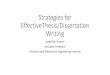 Strategies for EffectiveThesis/Dissertation Writingerdt.coe.upd.edu.ph/images/facultyworkshop/VI Presentation.pdf · Effective Thesis/Dissertation Writing •Beginning •Adviser