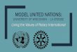 MODEL UNITED NATIONS - clubrunner.blob.core.windows.net · Joined together by similar values, Model United Nations and Rotary International bring to life a vision for the world where