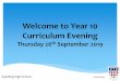 Welcome to Year 10 Curriculum Evening 10 Presentation f… · Year 11 Destinations September 2019 150 pupils • 124 pupils – A Level study or equivalent at a secondary school with