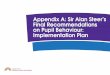 Appendix A: Sir Alan Steer’s Final Recommendations on ... · 4 Sir Alan Steer’s Recommendations on behaviour No. Recommendation Response By when The Government has committed to