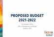PROPOSED BUDGET 2021-2022...Second Reading Adoption Community Engagement 3 • Overview: Budget Development, Community Engagement, Principles, and Priorities • Balanced and Sustainable
